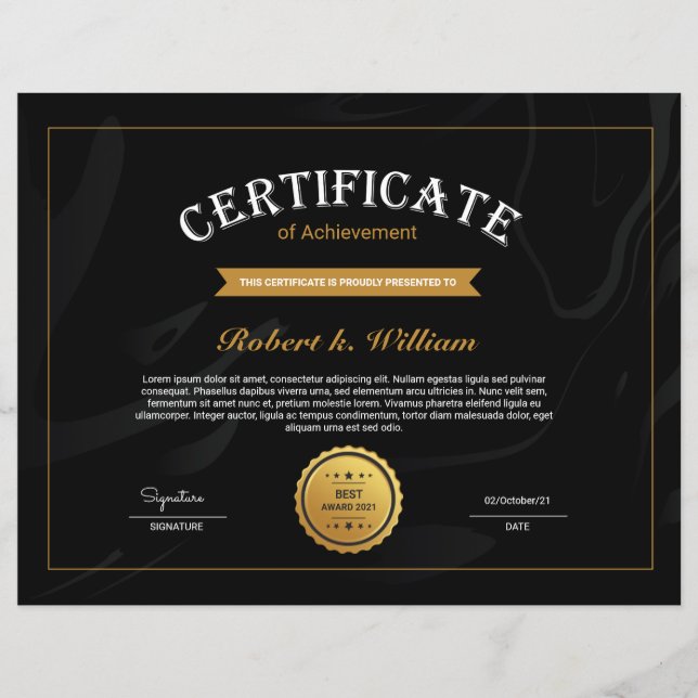 Intyg om uppnående (Framsida)