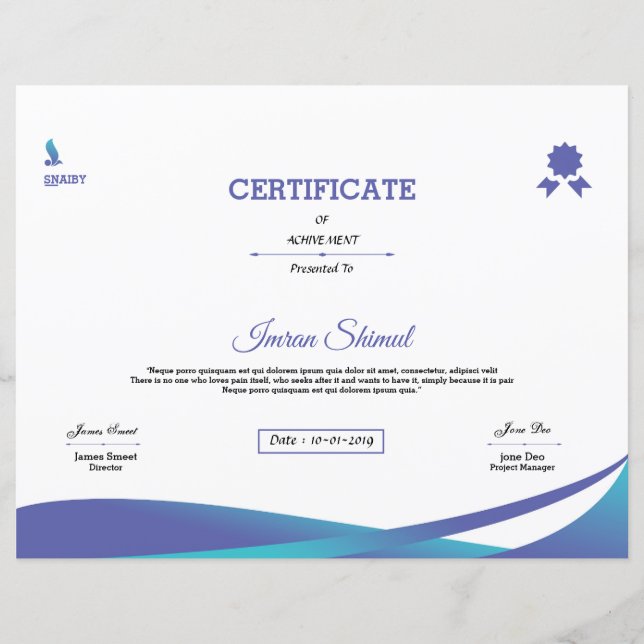 Intyg om uppnående (Framsida)