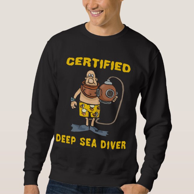 Intygad dykare för djupt hav sweatshirt (Framsida)