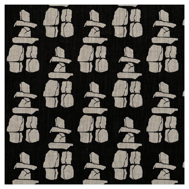Inuit Art Fabric Vancouver Inukshuk Fabrics Linens Tyg (Provkarta)