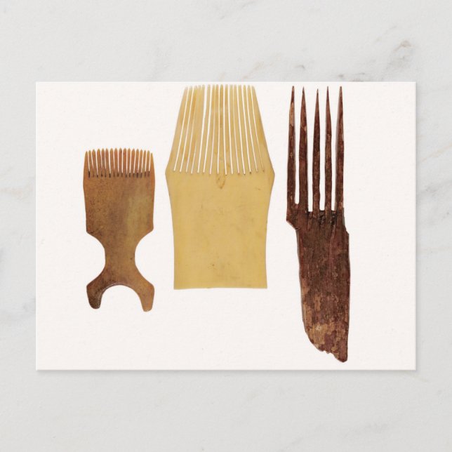 Inuit-kammar, från nordvästra amerikanska kusten vykort (Framsida)