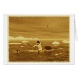 Inuit Kayak Hälsningskort