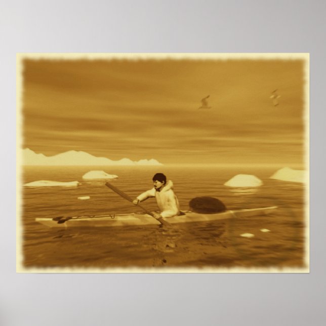 Inuit Kayak Poster (Framsidan)