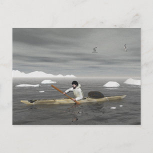 Inuit Kayak Vykort