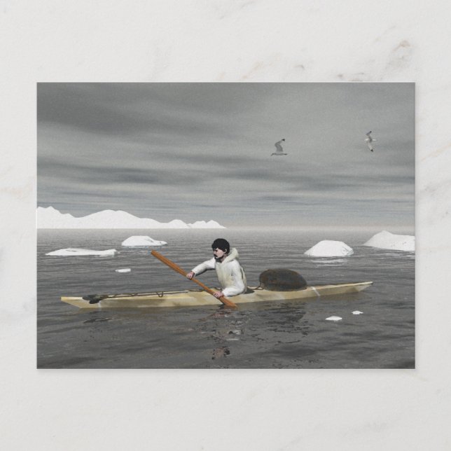 Inuit Kayak Vykort (Framsida)