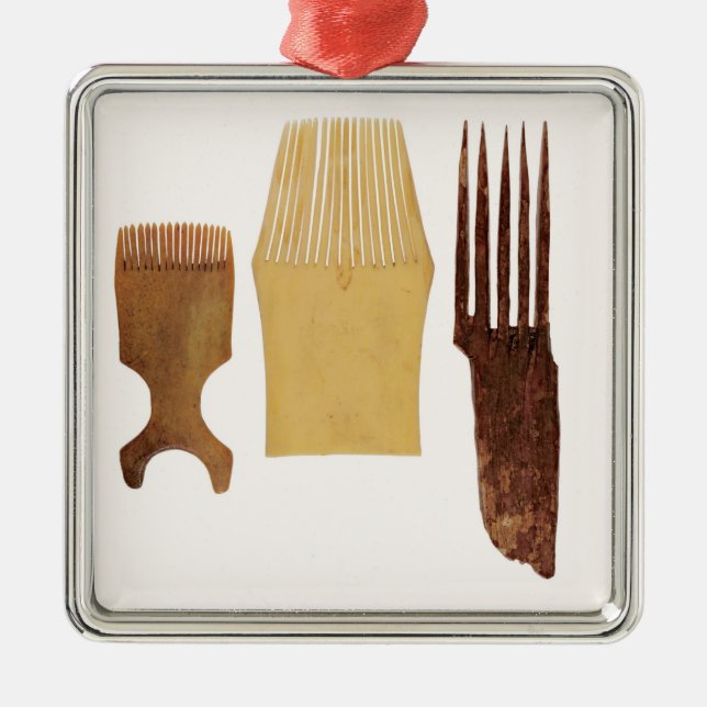 Inuithårkammar, från Northwest amerikankusten Julgransprydnad Metall (Framsidan)