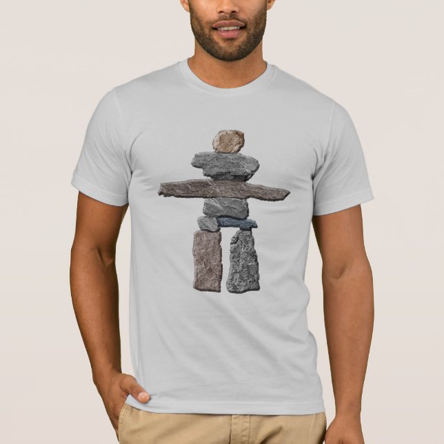 Inukshuk Haida Stones Native American T-Shirt (Framsida)