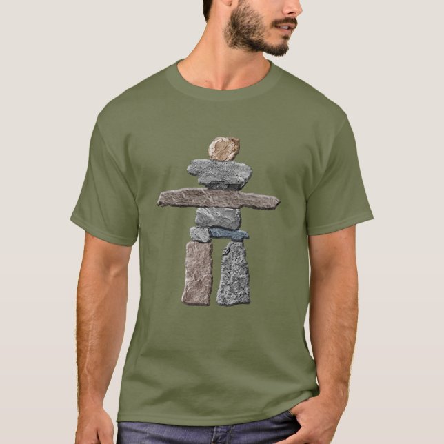 Inukshuk Inuit Stones Native American T-Shirt (Framsida)