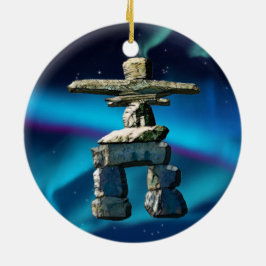 Inukshuk Native American Spirit Stones Julgransprydnad Keramik