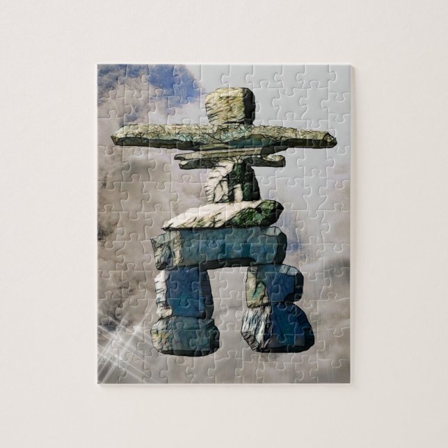 Inukshuk Native American Spirit Stones Pussel (Vertikal)