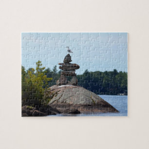 Inukshuk, norra Sjö, Kanadas pussel