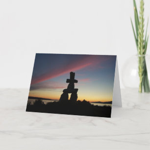 Inukshuk solnedgång kort