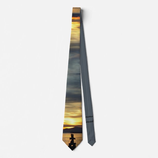 Inukshuk Ties Vancouver Souvenir Necktie Anpassnin Slips (Framsida)
