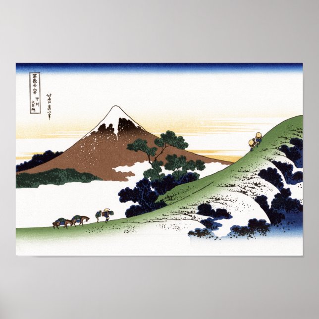 Inume Pass Koshu Hokusai Japansk fin konst Poster (Framsidan)