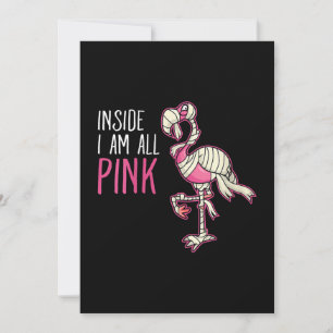 Inuti är jag All Rosa Flamingo Funny Flamingo Julkort