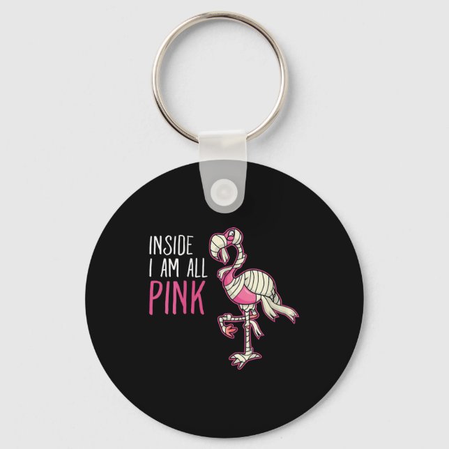 Inuti är jag All Rosa Flamingo | Funny Flamingo Nyckelring (Framsida)
