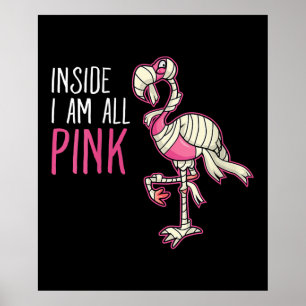 Inuti är jag All Rosa Flamingo Funny Flamingo Poster