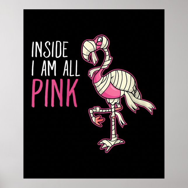 Inuti är jag All Rosa Flamingo | Funny Flamingo Poster (Framsidan)
