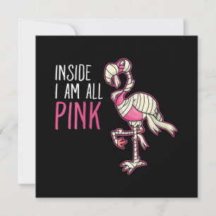 Inuti är jag helt rosa flamingo Rolig flamingo Inbjudningar