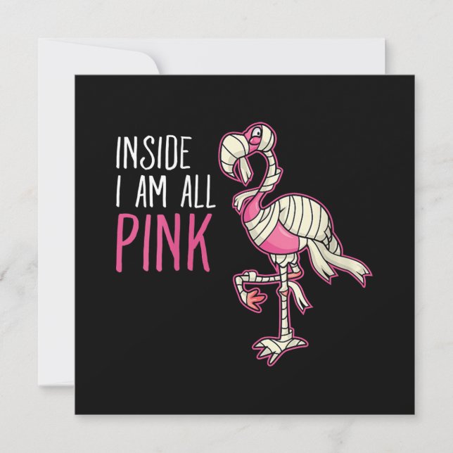 Inuti är jag helt rosa flamingo | Rolig flamingo Inbjudningar (Framsida)