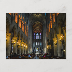 Inuti Cathedral Sunset Notre Dame Cathedral Paris Vykort
