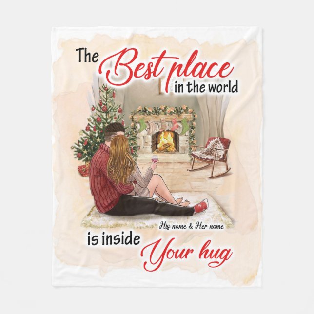 Inuti ditt hug Blanket par Valentine Gift Fleecefilt (Framsidan)