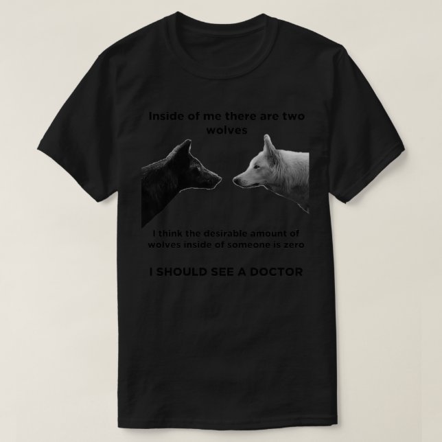 Inuti er finns det två varger t shirt (Design framsida)
