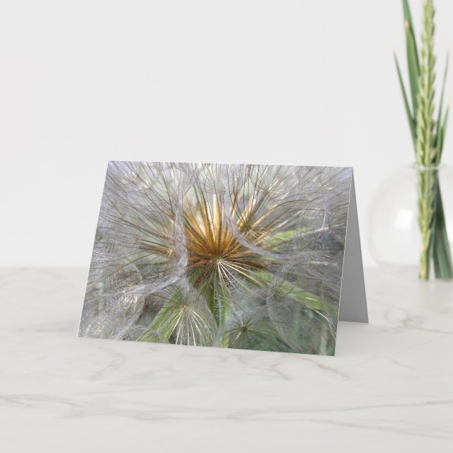 Inuti ett Dandelion Clock-foto, tomt insida Tack Kort (Framsida)
