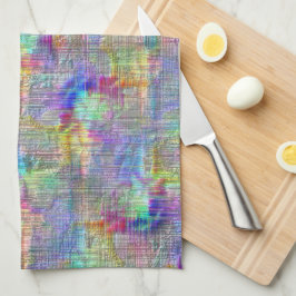 Inuti färgaden under rakt tunt linjer kökshandduk