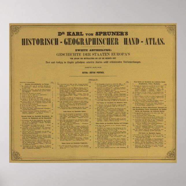 Inuti Historischgeographischer Hand Atlas Poster (Framsidan)
