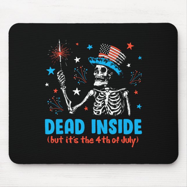 Inuti men det är skeleton 4 juli självständighet musmatta (Framsidan)