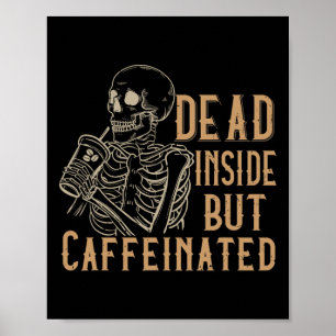 Inuti men koffeinfri Vintage Skeleton Hallowee Poster