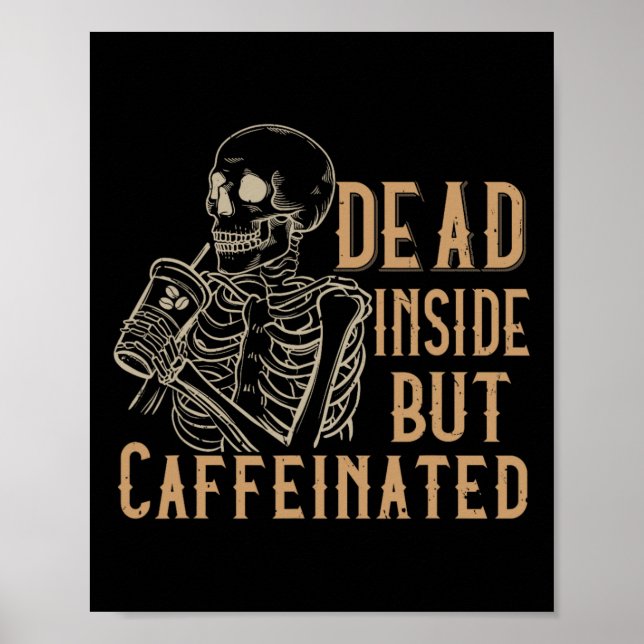 Inuti men koffeinfri Vintage Skeleton Hallowee Poster (Framsidan)