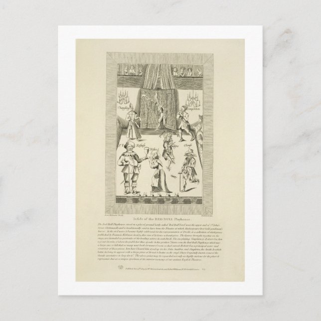 Inuti Red Bull Playhouse, frontispiece to Vykort (Framsida)