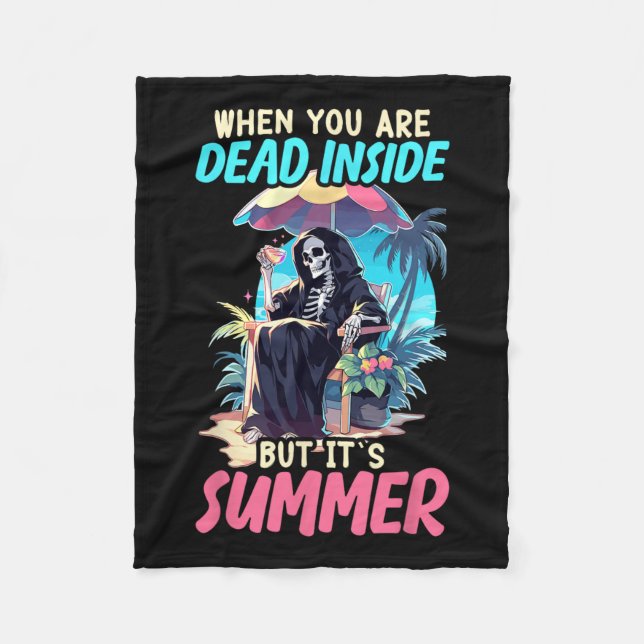 Inuti Sarcastic Gothic Skeleton Halloween Fleecefilt (Framsidan)