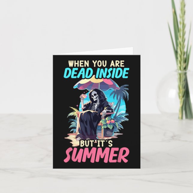 Inuti Sarcastic Gothic Skeleton Halloween Kort (Framsida)