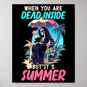 Inuti Sarcastic Gothic Skeleton Halloween Poster