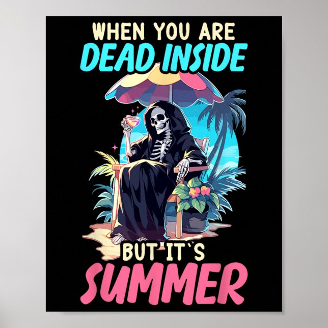 Inuti Sarcastic Gothic Skeleton Halloween Poster (Framsidan)