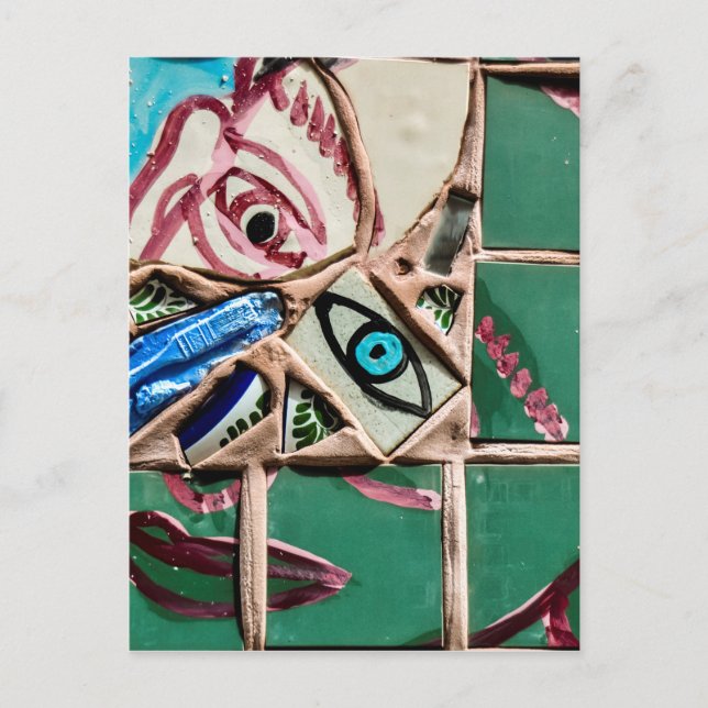 Inuti Tittar ut Mosaic Graffiti Vykort (Framsida)