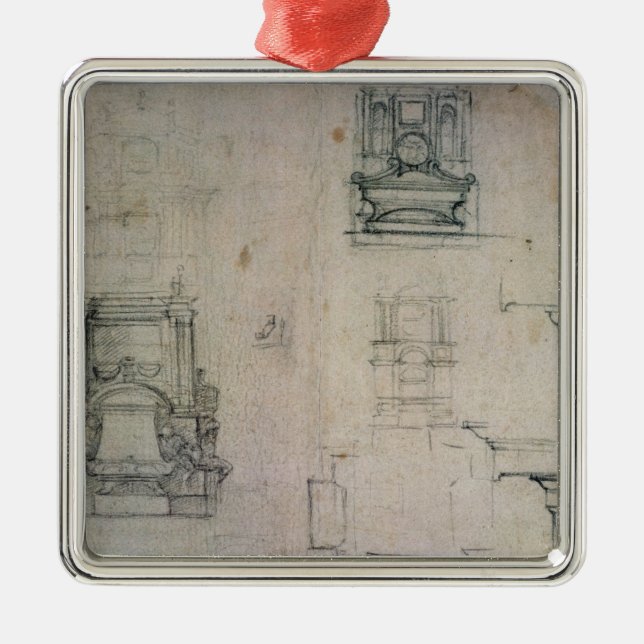 Inv. 1859 6-25-545. R. Planlägger för gravar Julgransprydnad Metall (Framsidan)