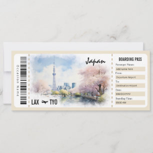 Inv. för japanskt boardingpass inbjudningar