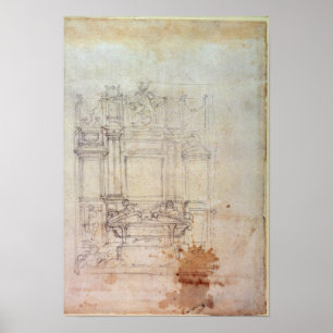 Inv. L859 6-25-823. R. Design för en grav Poster