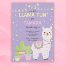 Invación cumpleaños de Llama, llama divertida, c