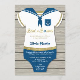 "Invación de Baby Shower", Pequeño marinero Inbjudningar