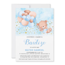 Invación de Bautizo para Niño con Oso Baptism