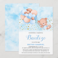 Invación de Bautizo para Niño con Oso Baptism