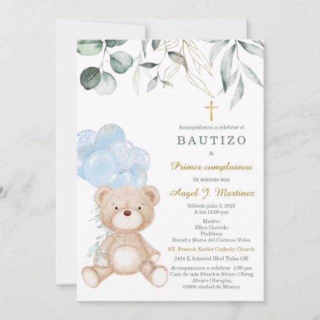 Invación de Bautizo Y Primer Añito Inbjudningar (Framsida)