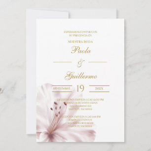 Invación de boda con flor orquídea inbjudningar