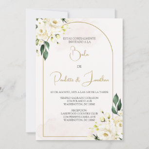 Invacion de boda con ramo blanco inbjudningar