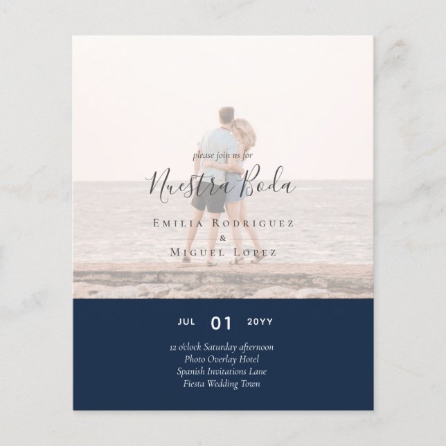 Invación de Boda con Superposición de Fotos Flygblad (Framsidan)